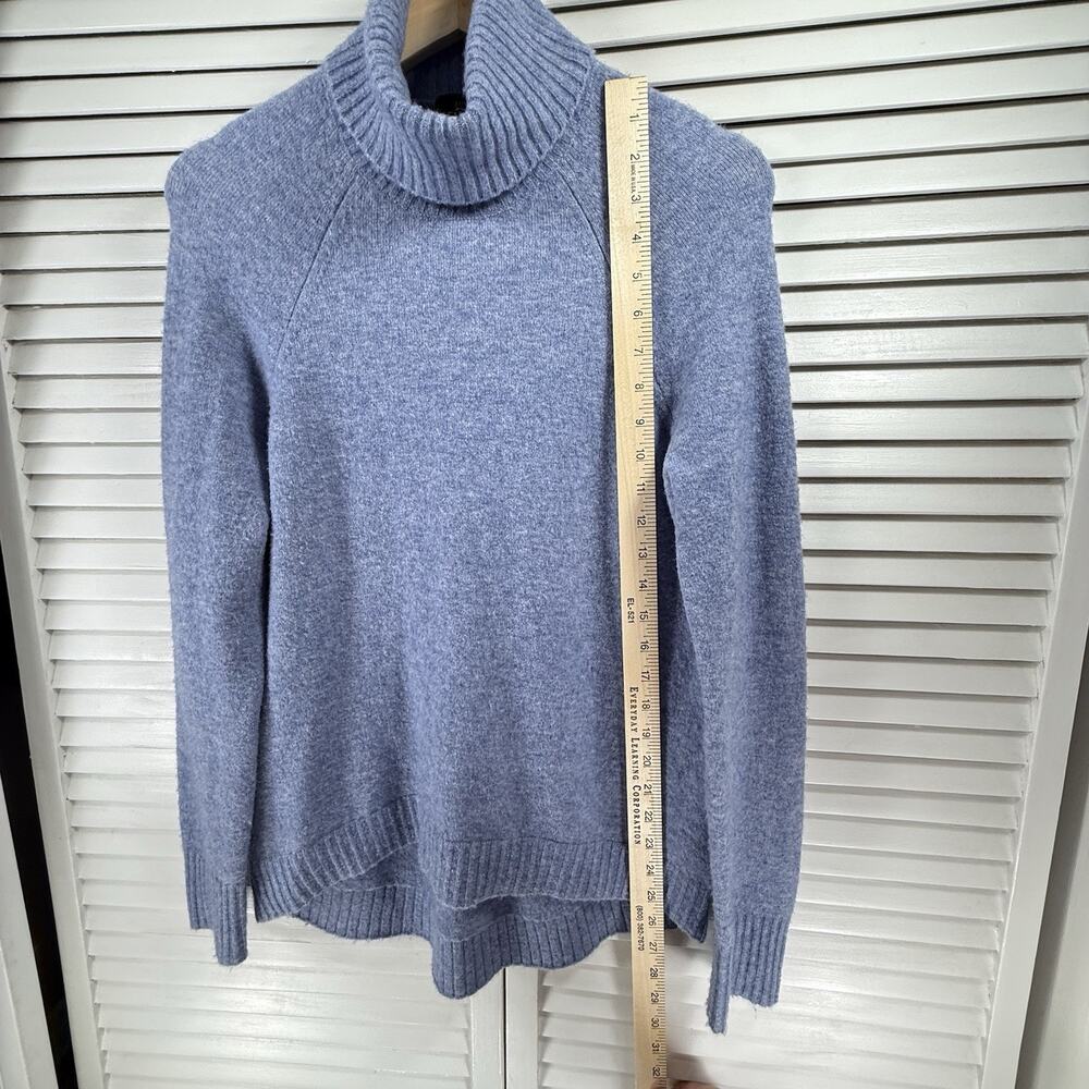 J.Crew SuperSoft Turtleneck Sweater Wool Alpaca Blend Blue Womens SIZE XS Cozy - Picture 2 of 12